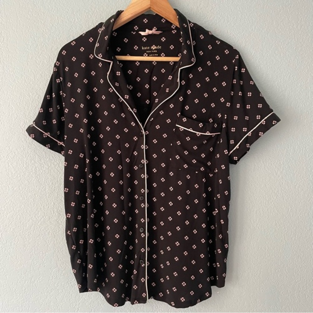Kate Spade Short Sleeve Button Pajama Shirt